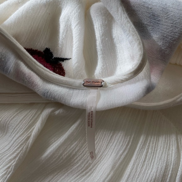 Free People Te Amo Embroidered Floral White Mini Dress Tunic Size XS - Picture 5 of 5